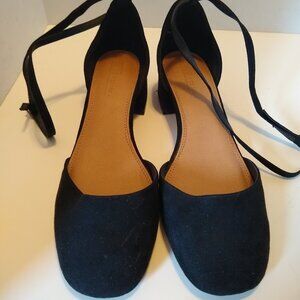 Asos Shoes women's black with ankle strap & a block heel